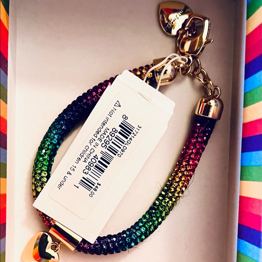 Betsey johnson pave rainbow clasp bracelet - Picture 5 of 5